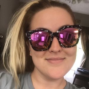 BELLA - BLACK / WHITE FRAME- PINK MIRROR POLARIZED